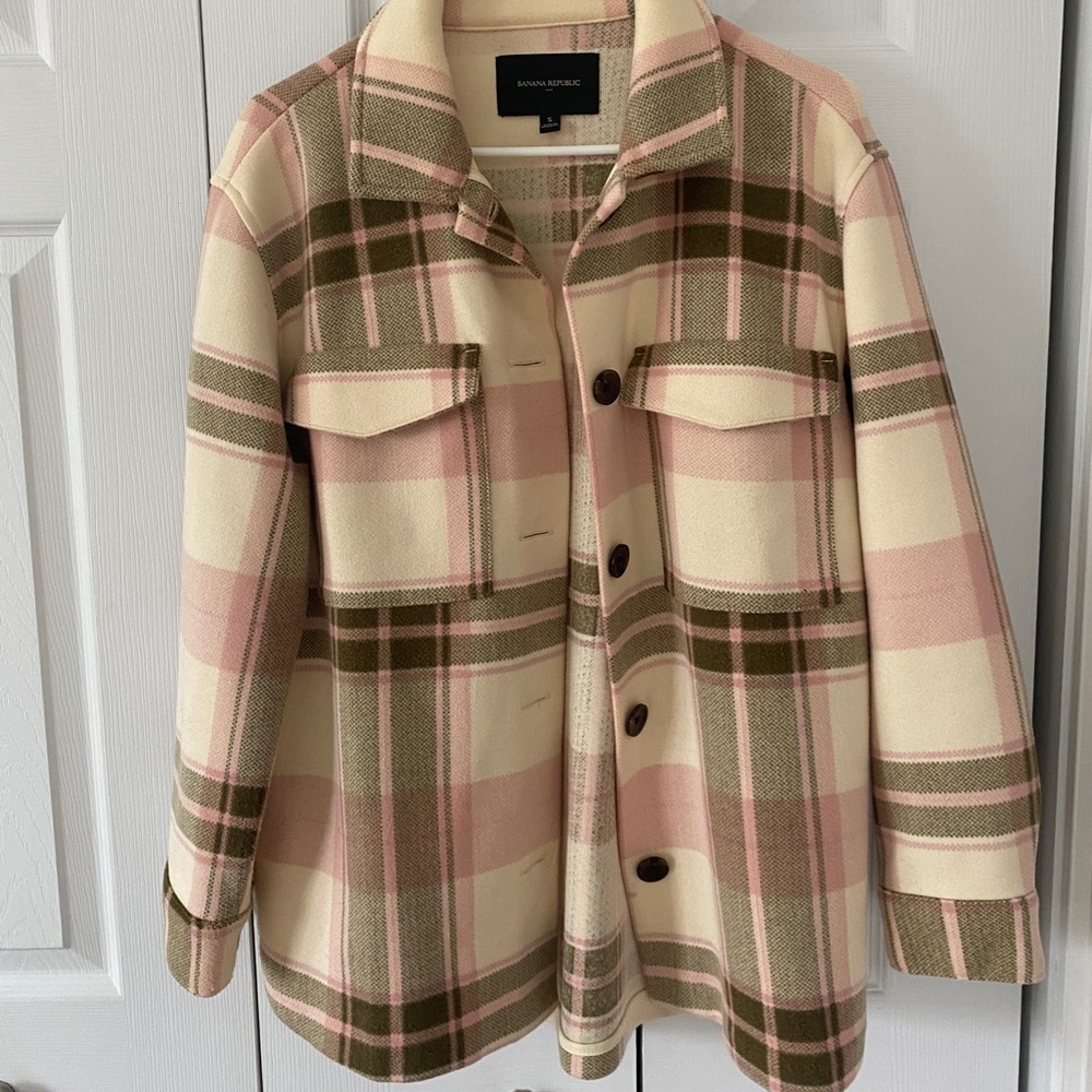 Banana Republic Pink Shirt Jacket